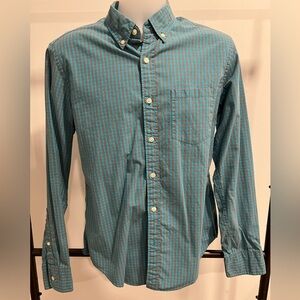 J. Crew button down shirt in turquoise / gray | medium